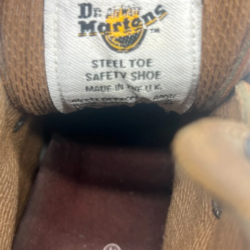 Vtg Dr Martens 7734 Steel Toe Boots Mens 12 UK 11 Brown Leather Made in England